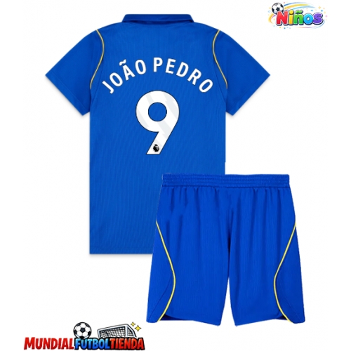 Camiseta Chelsea Joao Pedro #9 Primera Equipación Replica 2026-27 para niños mangas cortas (+ Pantalones cortos)